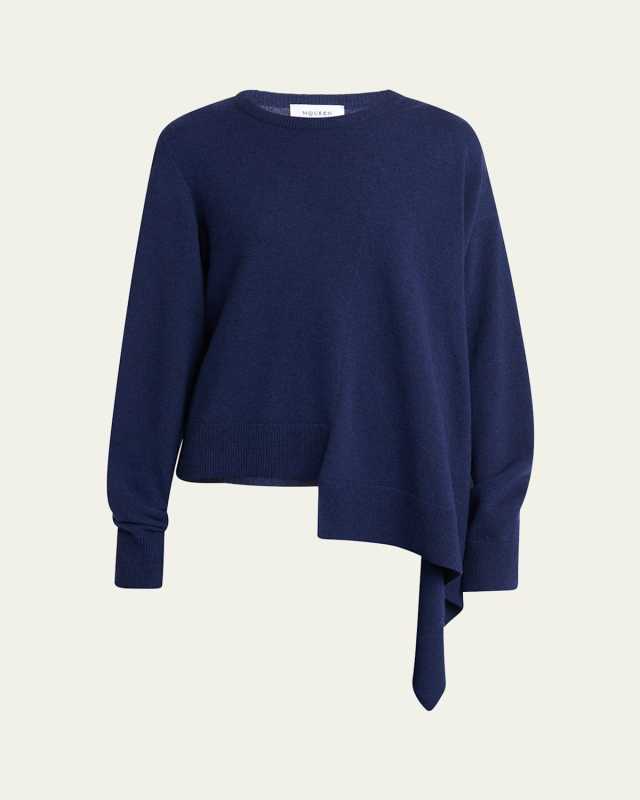 Asymmetric Hem Cashmere-Wool Sweater